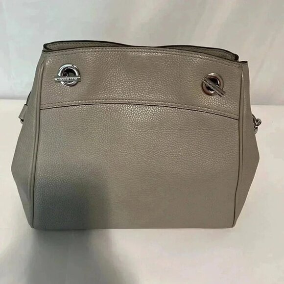 MICHAEL KORS CONVERTIBLE GREY PEBBLED CROSSBODY PURSE SHOULDER BAG SILVER ACCENT - Picture 3 of 12